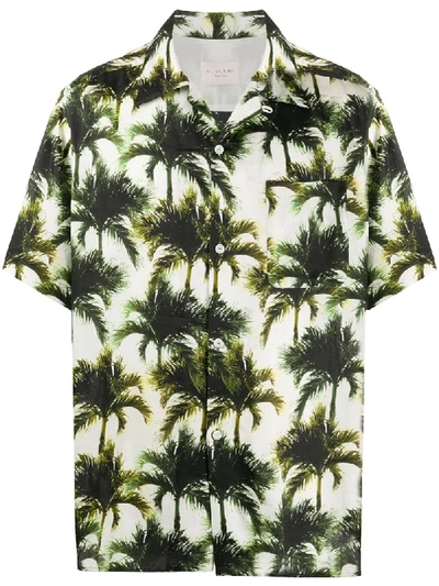 Shop Buscemi Palm Tree Print Short-sleeve Shirt In White