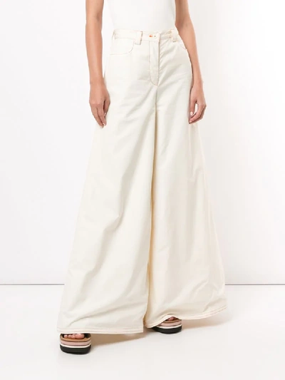 Shop Sunnei Wide-leg Jeans In White