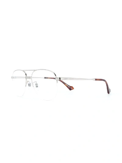 Gucci Aviator-frame Glasses In Silver