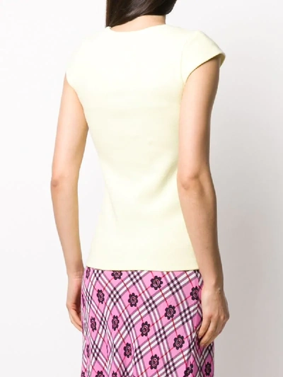 Shop Simon Miller Cap Sleeve T-shirt In Yellow