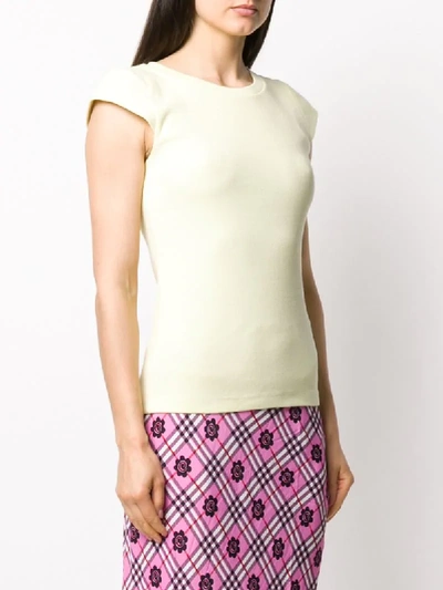 Shop Simon Miller Cap Sleeve T-shirt In Yellow