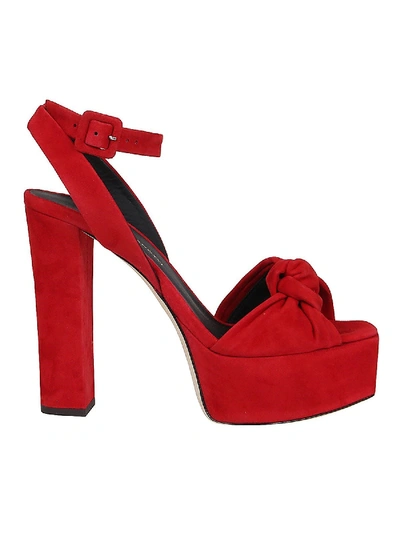 Shop Giuseppe Zanotti Betty Knot Platform Sandals In Red