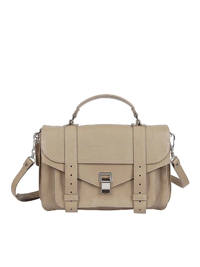 Shop Proenza Schouler Ps 1 Medium Bag In Light Taupe Color In Grey