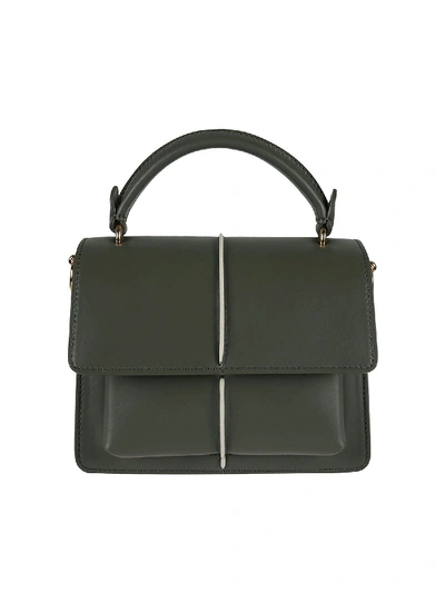 Shop Marni Attaché Leather Mini Bag In Green