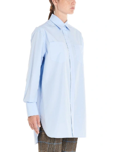 Shop Givenchy Women's Light Blue Cotton Shirt