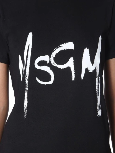 Shop Msgm Black Cotton T-shirt