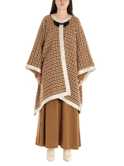 Shop Lanvin Women's Brown Wool Poncho
