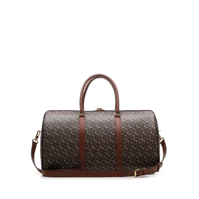 Shop Burberry Men's Brown Leather Travel Bag