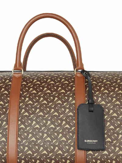 Shop Burberry Men's Brown Leather Travel Bag