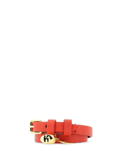 Shop Alexander Mcqueen Women's Red Leather Bracelet