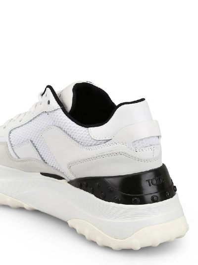 Shop Tod's White Leather Sneakers