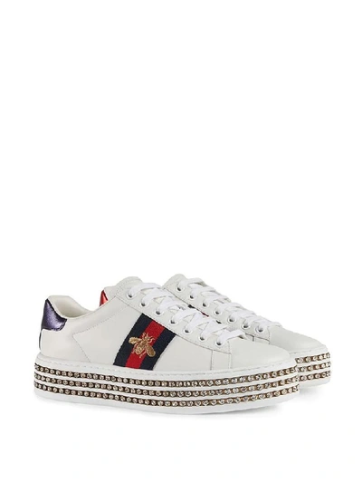 Shop Gucci Women's White Leather Sneakers