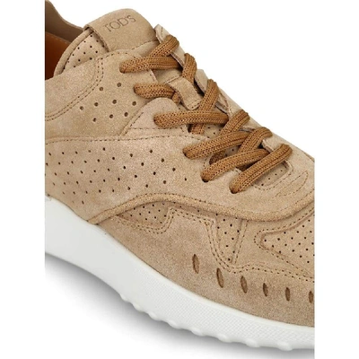 Shop Tod's Beige Sneakers