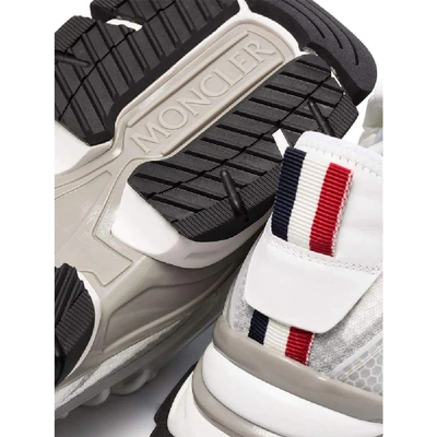 Shop Moncler White Polyester Sneakers
