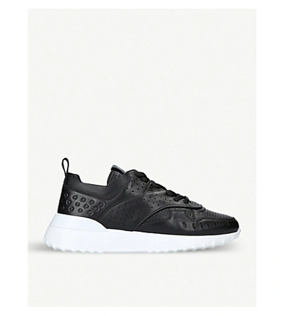 Shop Tod's 80a Leather Trainers In Black