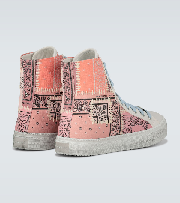 Amiri Bandana Reconstructed Sunset Sneakers In Pink | ModeSens