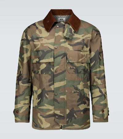 Shop Junya Watanabe Cotton-blend Camouflage Jacket In Green