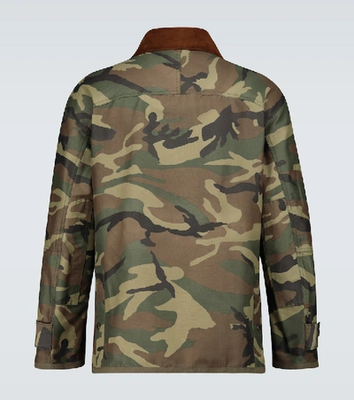 Shop Junya Watanabe Cotton-blend Camouflage Jacket In Green