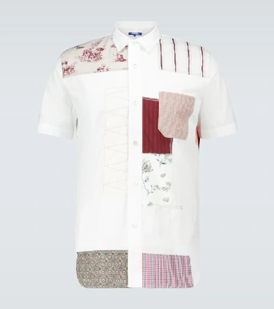 Shop Junya Watanabe Patchwork Cotton Jacquard Shirt In White