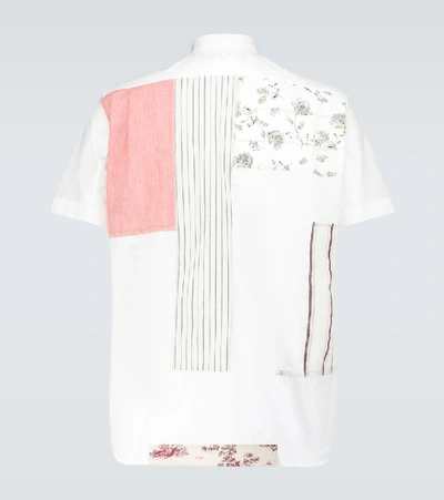 Shop Junya Watanabe Patchwork Cotton Jacquard Shirt In White