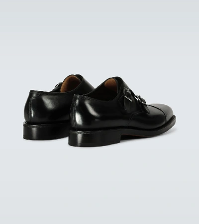 Shop John Lobb William Leather Monk Strap Shoes In Black