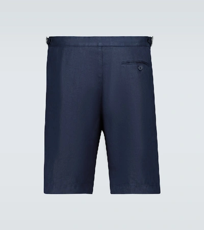 Shop Orlebar Brown Norwich Slim-fit Linen Shorts In Blue