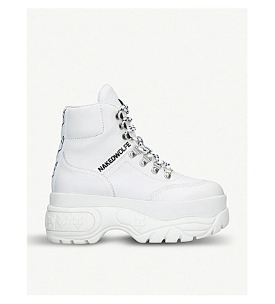 Shop Naked Wolfe Wicked Leather High-top Trainers In White