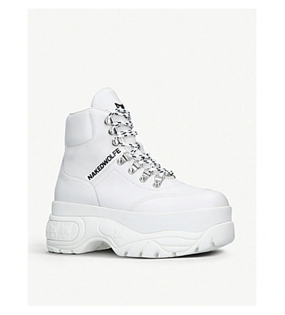 Shop Naked Wolfe Wicked Leather High-top Trainers In White