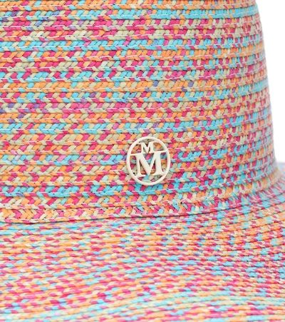 Shop Maison Michel Blanche Straw Hat In Multicoloured