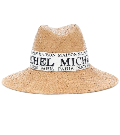 Shop Maison Michel Kate Straw Hat In Beige