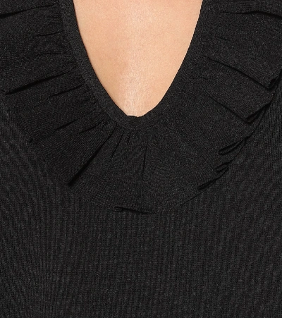 Shop Gucci Ruffle-trimmed Minidress In Black