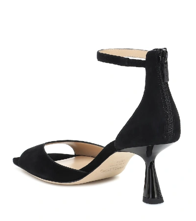 Shop Jimmy Choo Reon 65 Suede Sandals In Black