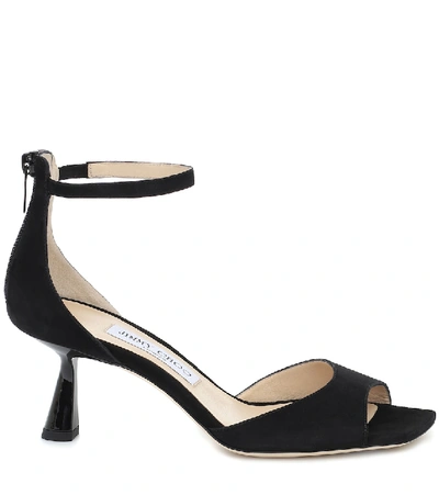 Shop Jimmy Choo Reon 65 Suede Sandals In Black