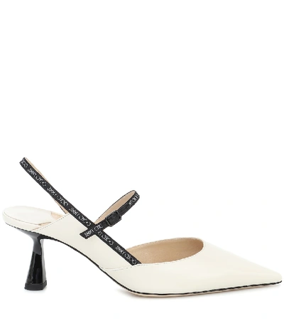 Shop Jimmy Choo Ray 65 Leather Pumps In White