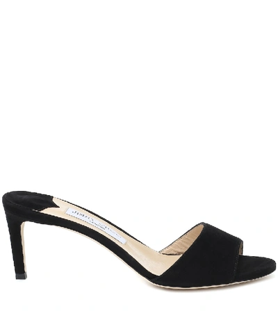 Shop Jimmy Choo Stacey 65 Suede Sandals In Black