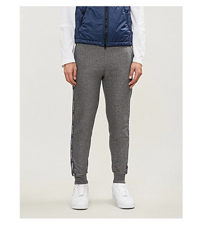 Shop Tommy Hilfiger Tapered Cotton-jersey Jogging Bottoms In Grey Heather