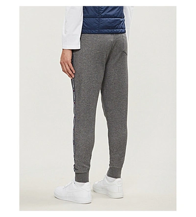 Shop Tommy Hilfiger Tapered Cotton-jersey Jogging Bottoms In Grey Heather