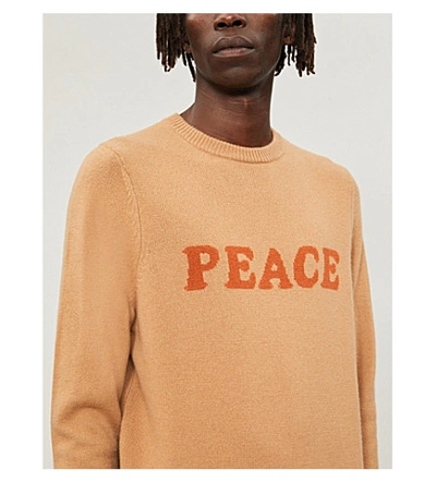Sandro Peace-intarsia Wool And Cashmere-blend Jumper In Blue | ModeSens