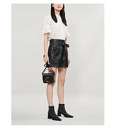 Shop Chloé Mini Chlo © C Leather Shoulder Bag In Black