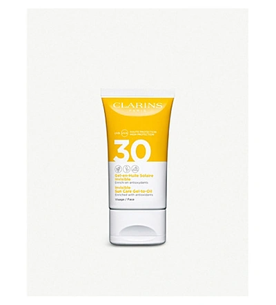 Shop Clarins Invisible Sun Care Gel-to-oil For Face Spf30 50ml