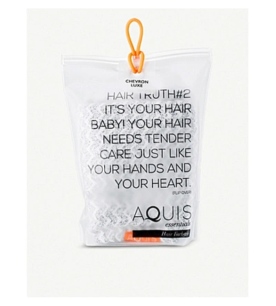 Shop Aquis Lisse Luxe Chevron Weave Hair Turban 27cm X 74cm