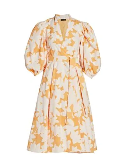 Shop Stine Goya Belinda Puff-sleeve Midi Dress In Flora