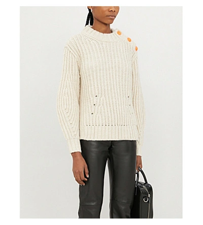 Shop Zadig & Voltaire Marlon Button-detail Knitted Jumper In Encre