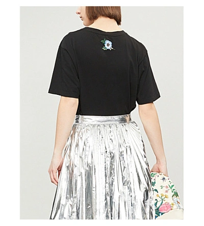 Gucci Logo-print Cotton-jersey T-shirt In Black