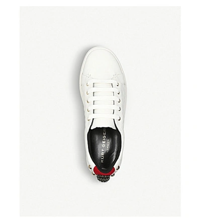 Shop Kurt Geiger Ludo Quilted Embellished Trainers In White