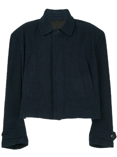 Shop Hed Mayner Boxy-fit Button-up Jacket In Blue