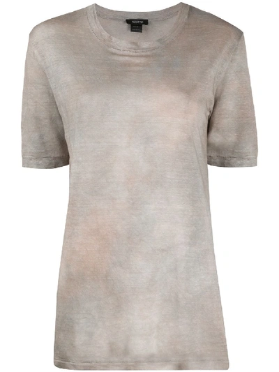 Shop Avant Toi Dyed Effect T-shirt In Grey