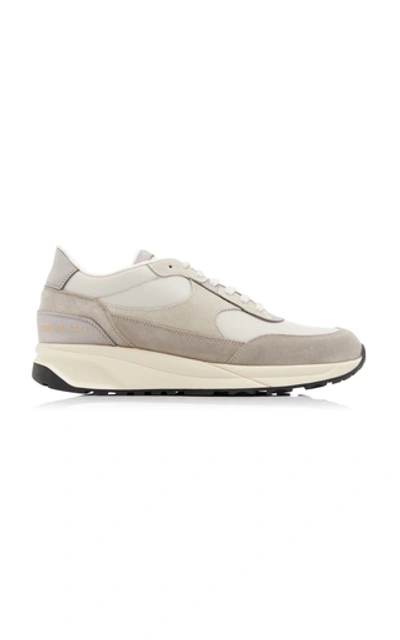 Shop Common Projects Track Classic Suede, Nubuck And Nylon Sneakers In Grey