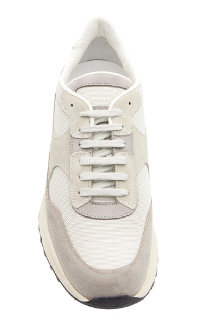 Shop Common Projects Track Classic Suede, Nubuck And Nylon Sneakers In Grey