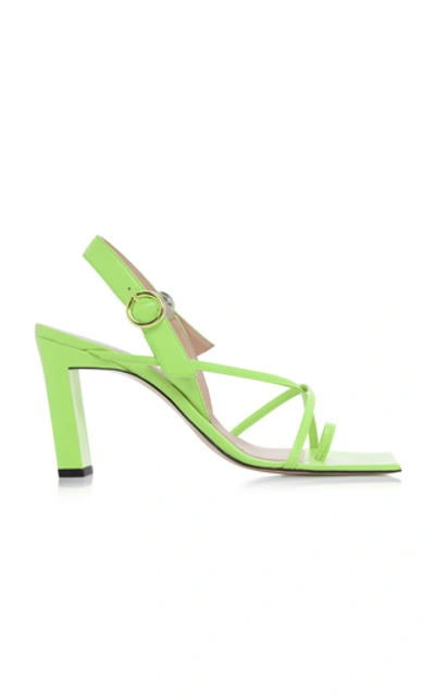 Shop Wandler Elza Strappy Leather Sandals In Green
